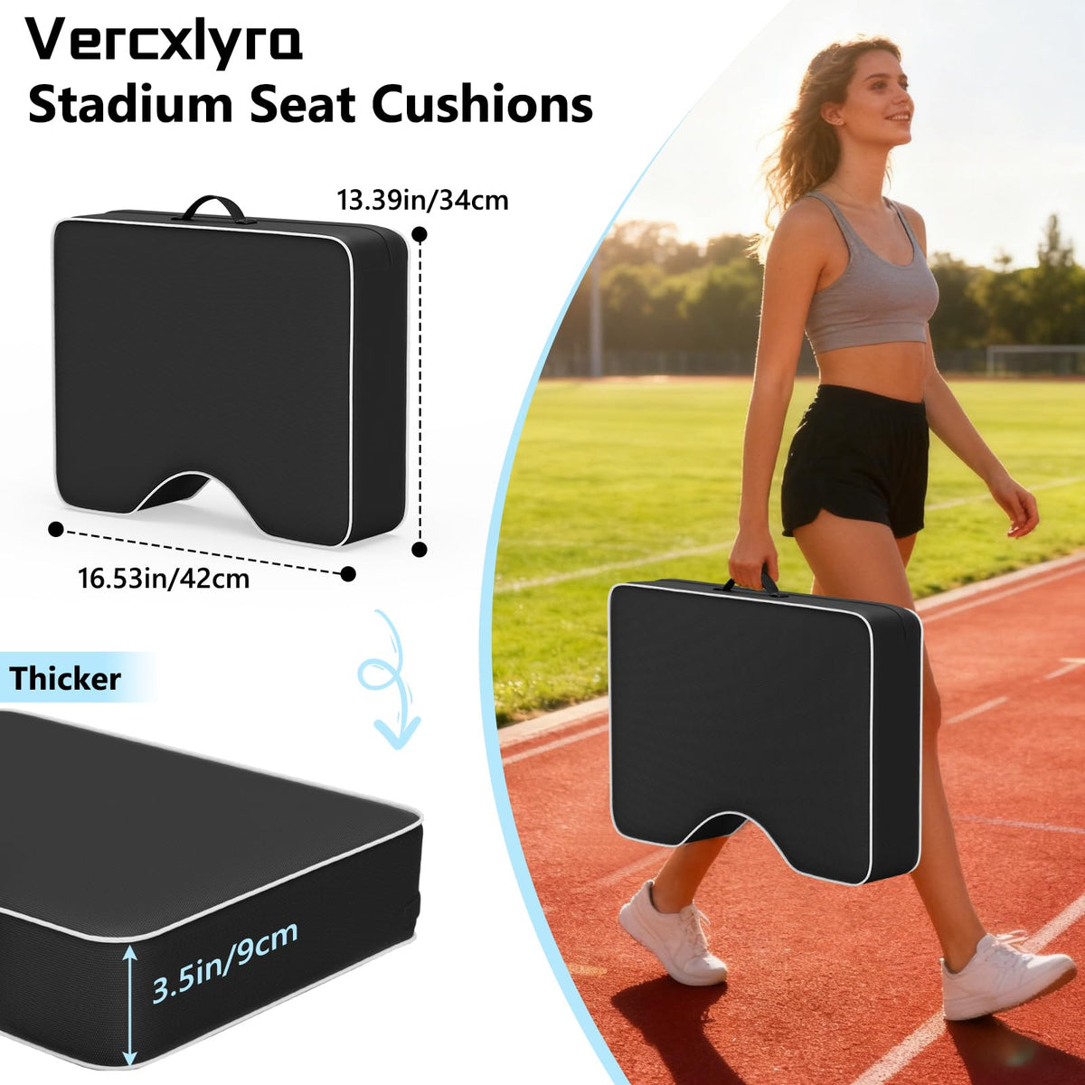 Waterproof Extra Thick 3.5" Portable Stadium Seat Cushions V840