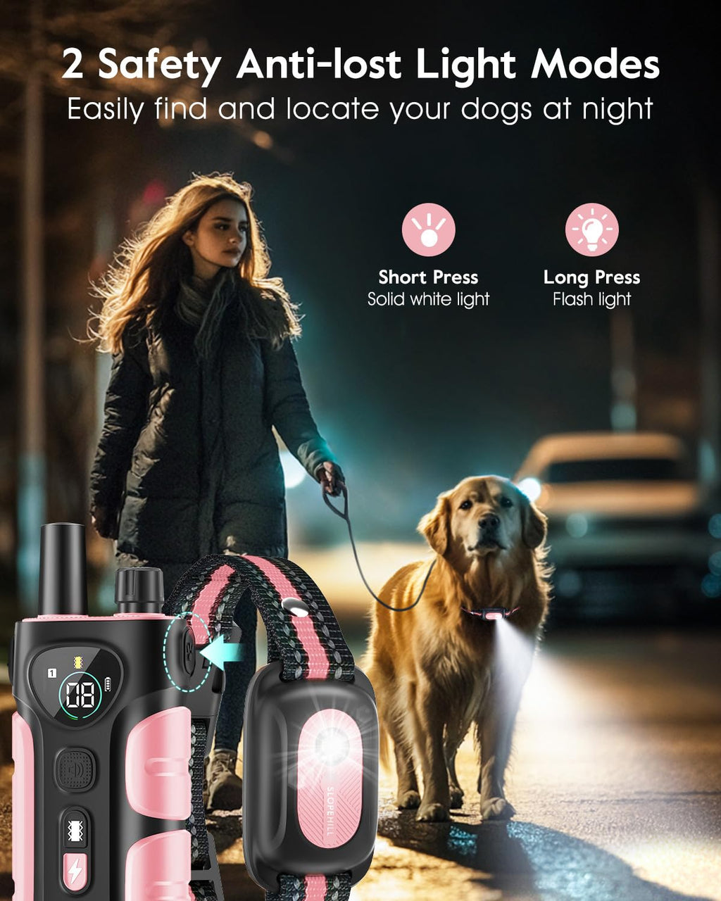 Pink Dog Training Collar with Remote D4656