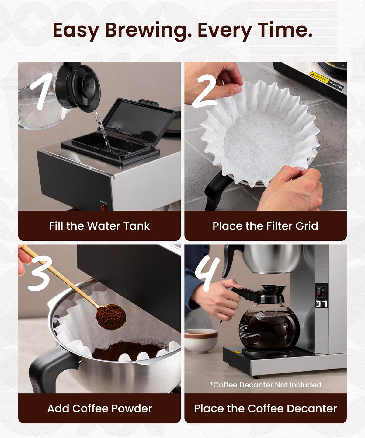 Commercial Pour Over Coffee Maker with 2 Warmers N944588