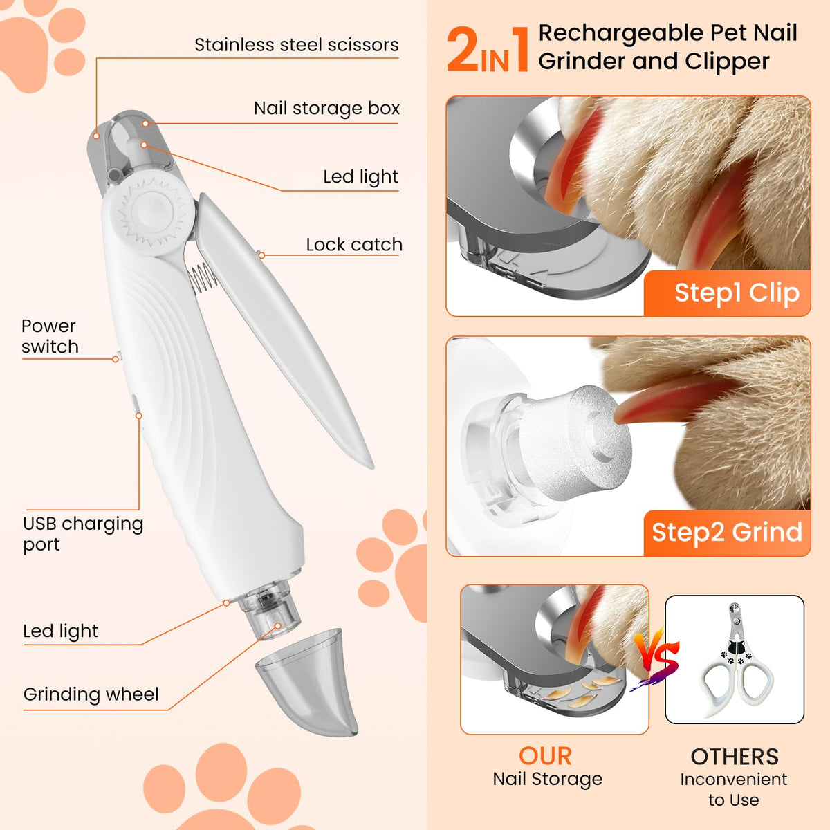 2-in-1 Dog & Cat Nail Clippers and Grinder T25798