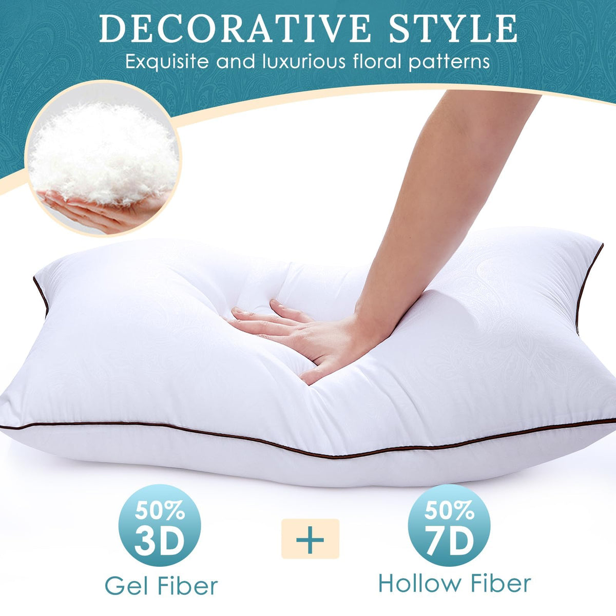 King Size Set of 2 Down Alternative Pillows K4674