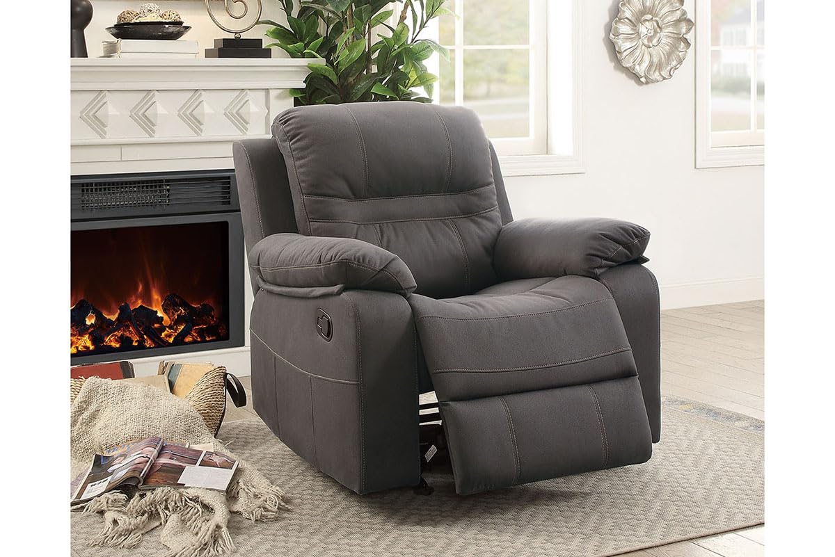 Slate Blue Breathable Leatherette Recliner Chair B45430
