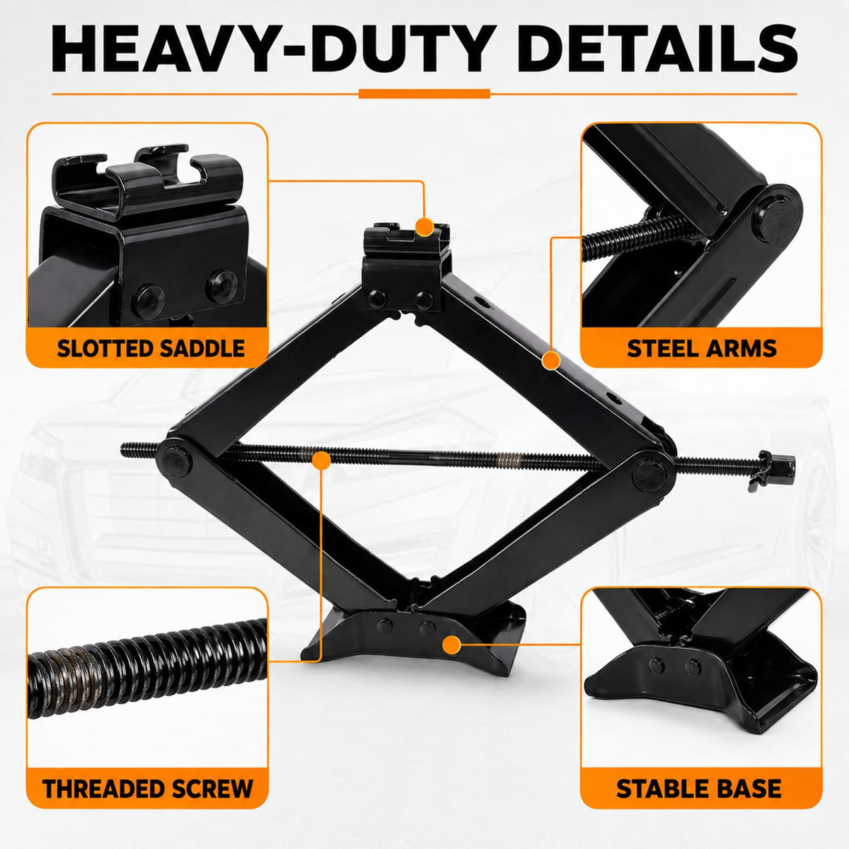 3 Ton Scissor Car Jack Kit with Ratchet Wrench P84189