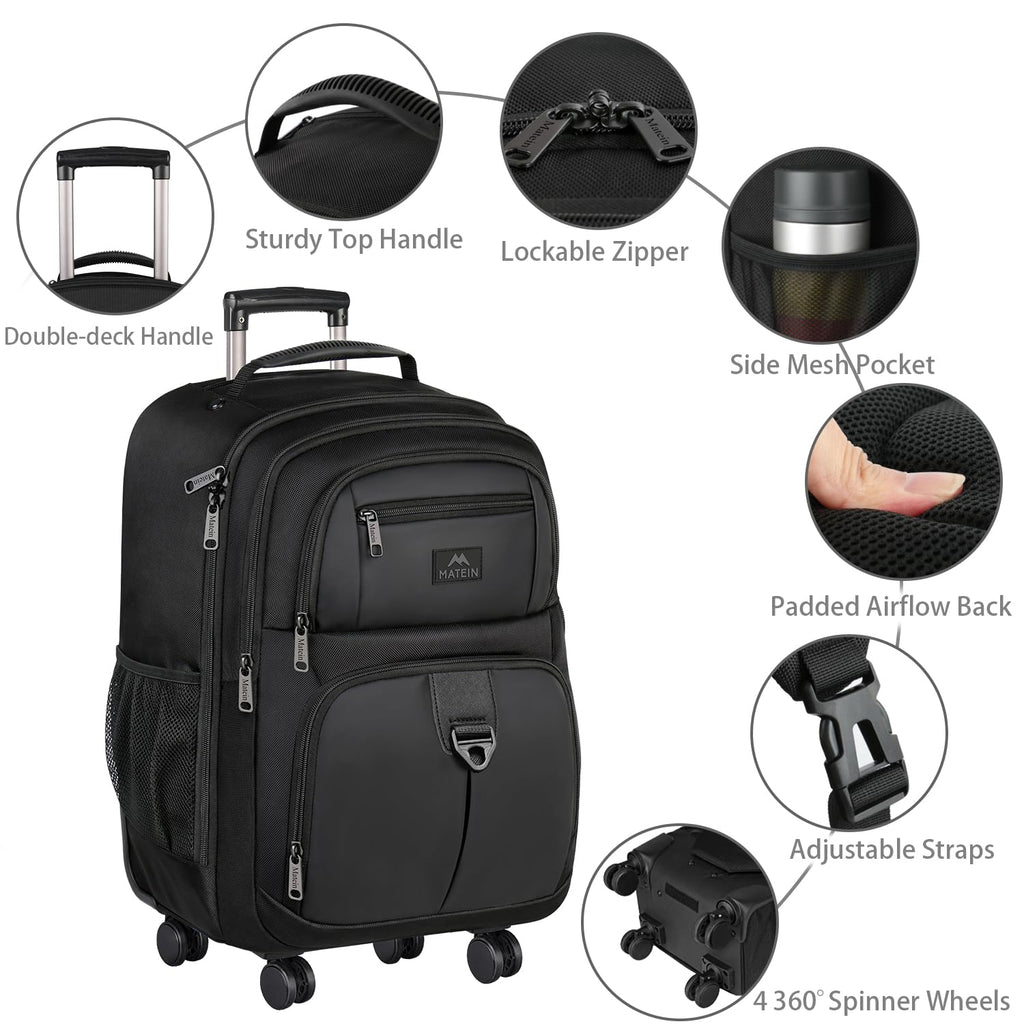 Rolling Backpack with 4 Wheels U766