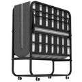 Folding Bed with Mattress with Wheels V81793