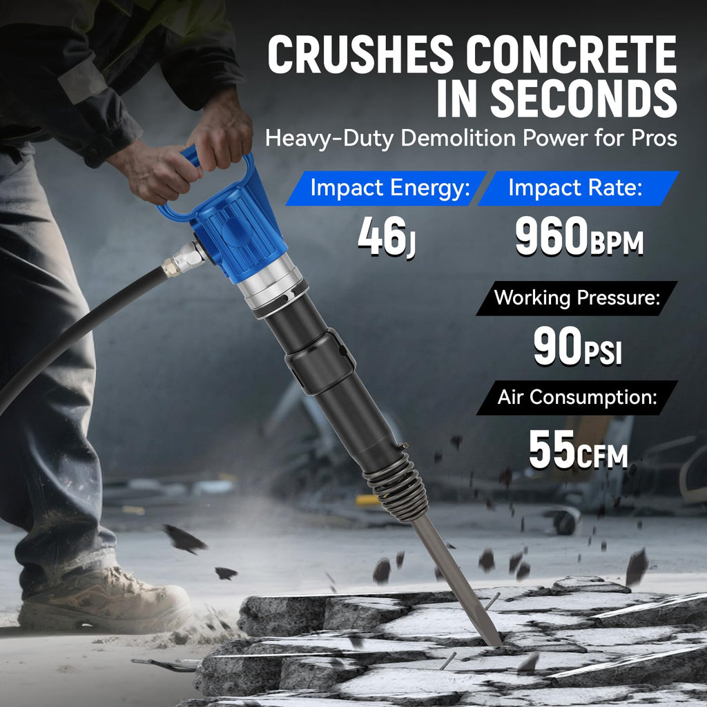 Pneumatic Hammer Shovel, 2 Heavy-Duty Air Chisels G3767