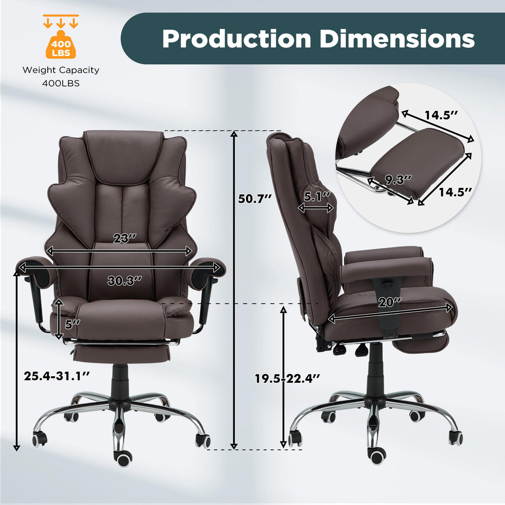 Brown Ergonomic Office Chair U8104