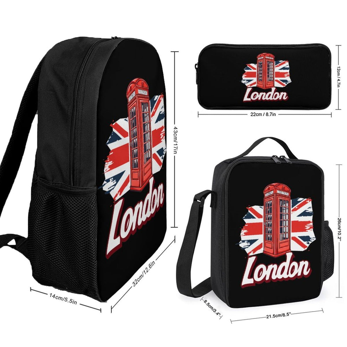 Backpack with Lunch Box Pencil Case D6640