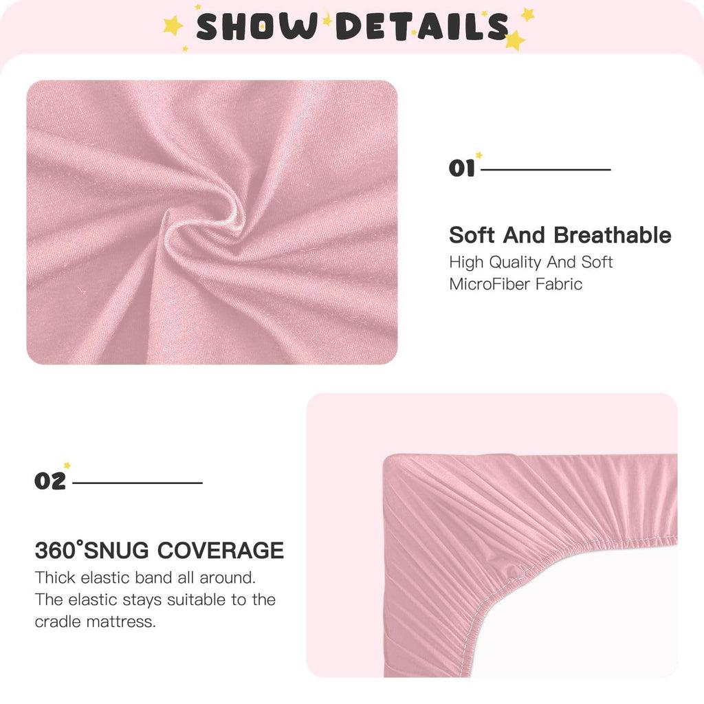 Pink Fitted Crib Sheet Microfiber I25580