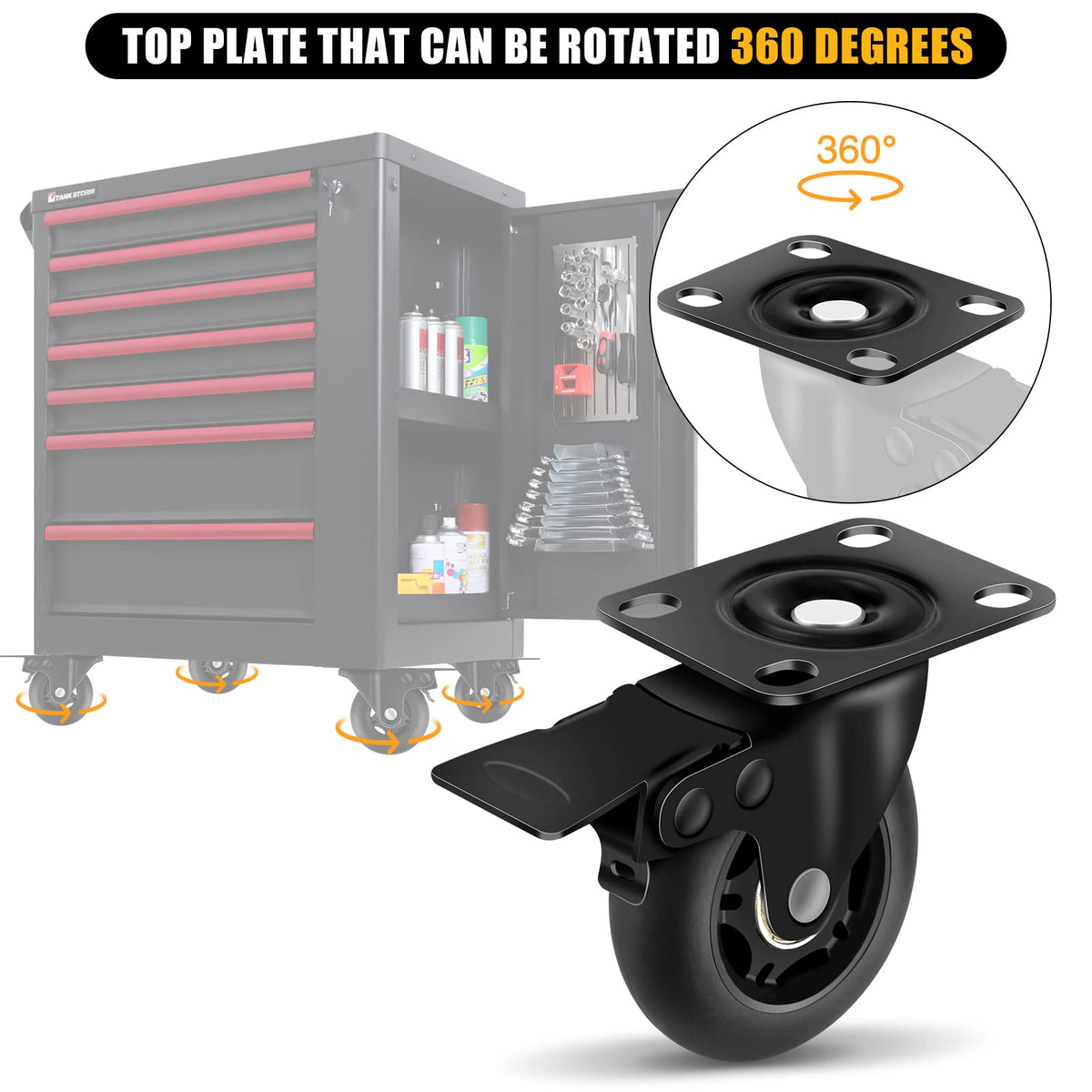 3” Lock Casters Set of 4 Heavy Duty O94256