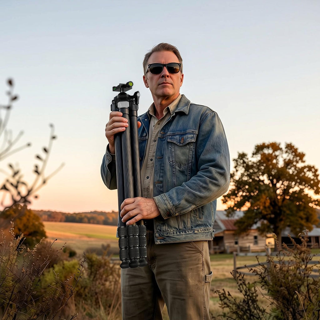 Carbon Fiber Hunting Tripod with Bubble Level and Ball Head C837836