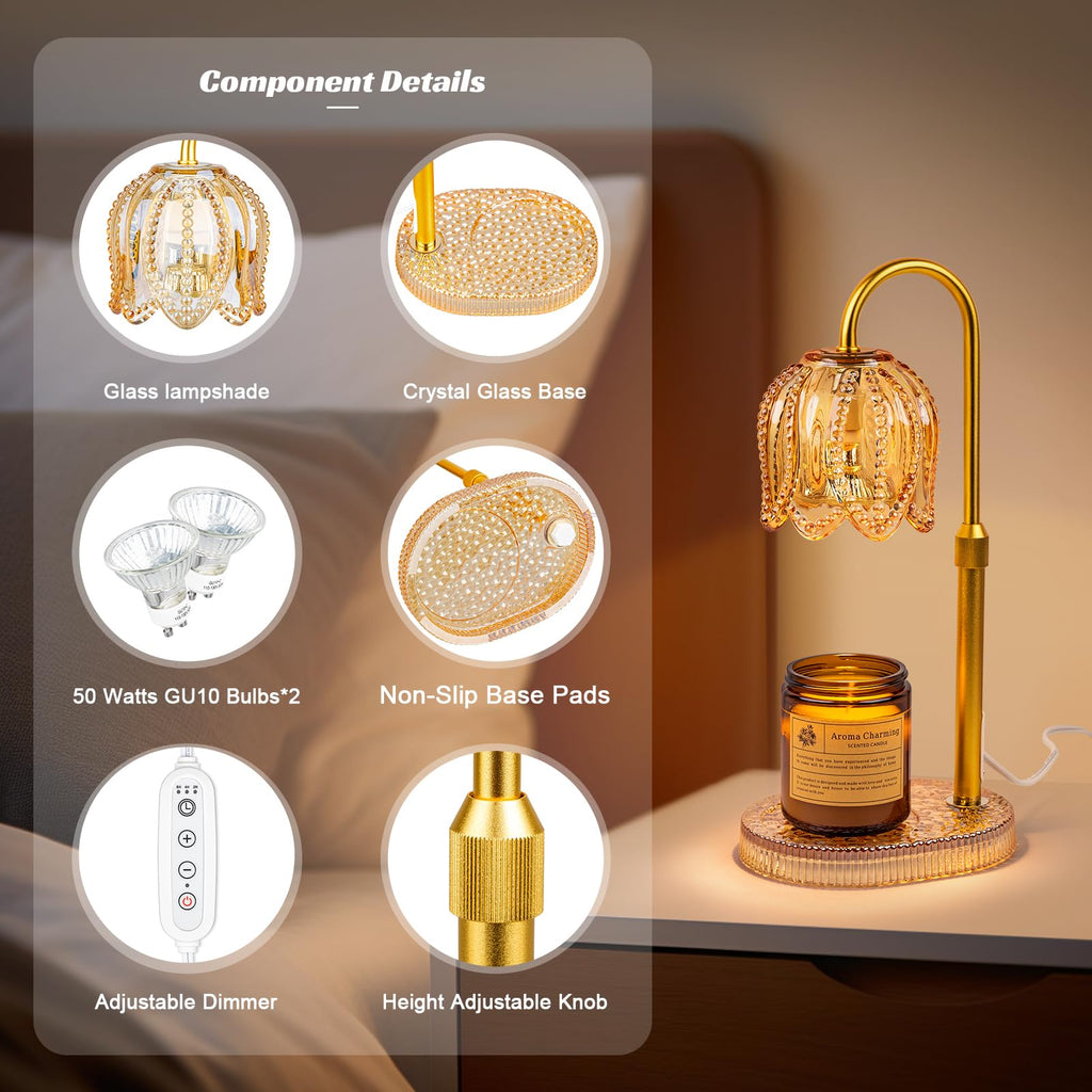 Candle Warmer Lamp with Timer & Dimmable Light U412073