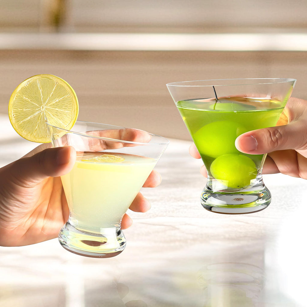 Stemless Martini Glasses Set of 12, 7.5 oz W362