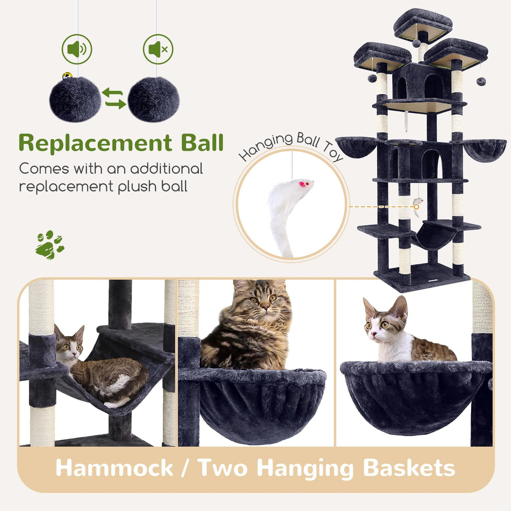Dark Grey XXL Cat Tower W12892