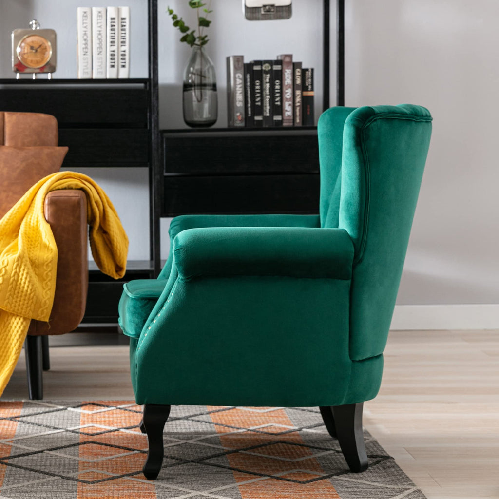 Velvet Accent Chairs Set of 2 Green U315