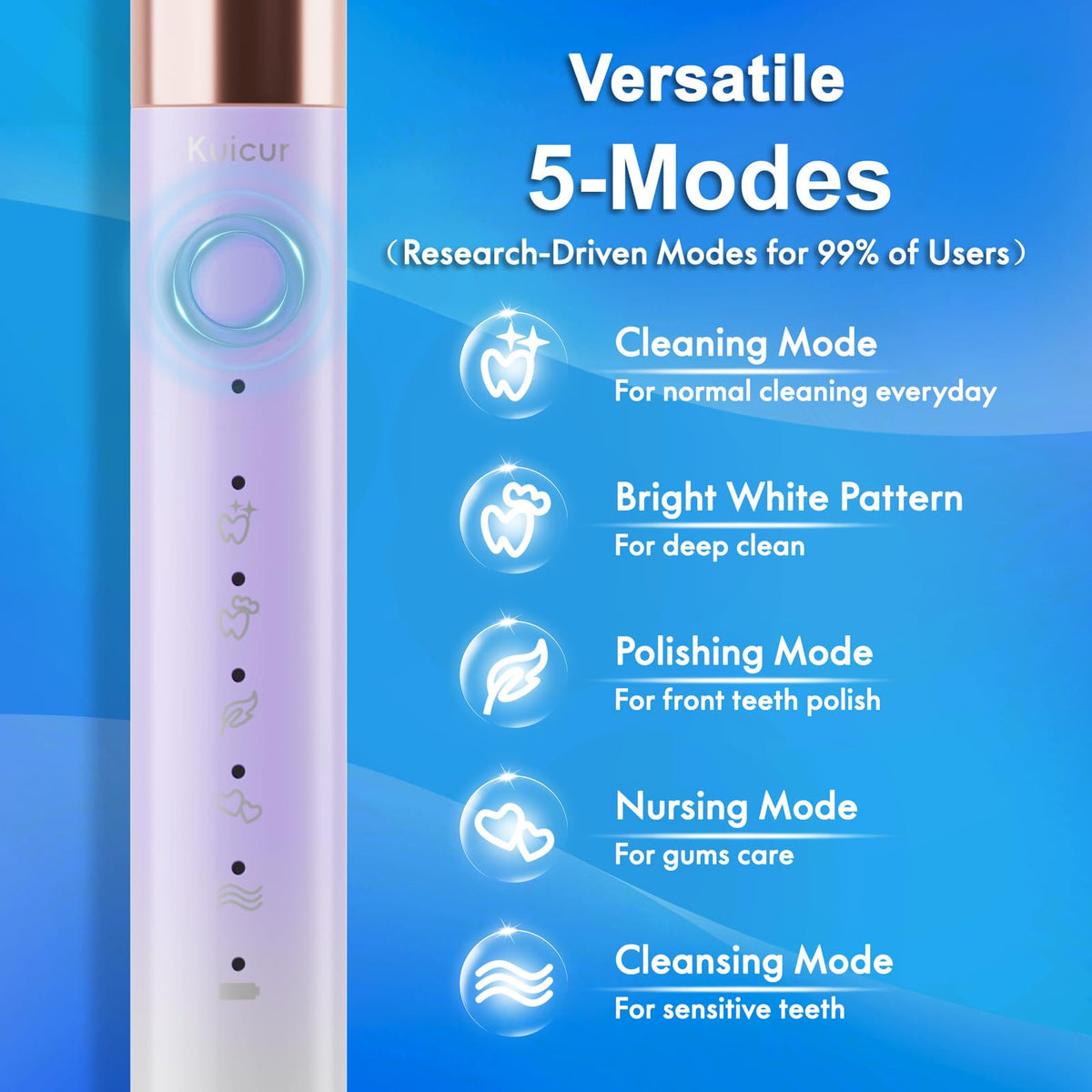 2 Pack Electric Toothbrush Black and Purple White S8262