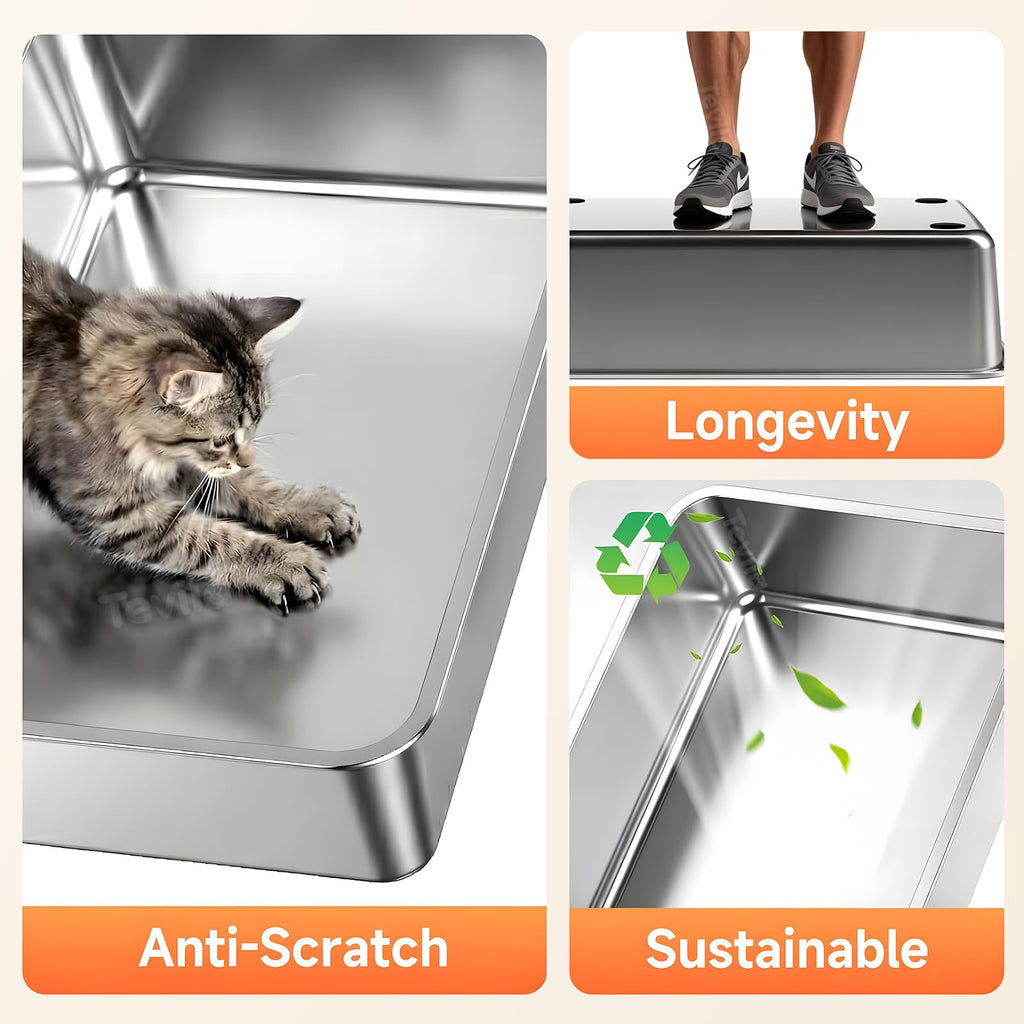Stainless Steel Litter Box with Scoop A5599