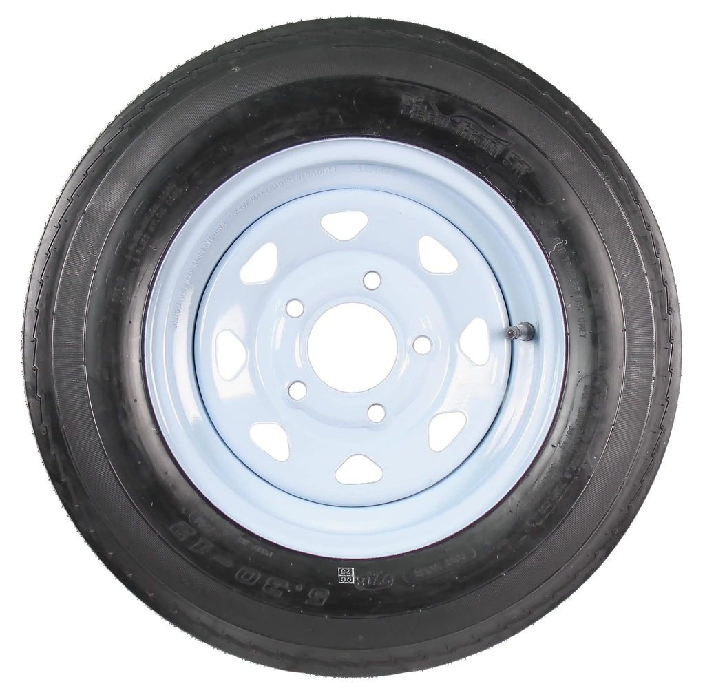12 Inch White 5 Lug Trailer Tire Rim Assembly N444254