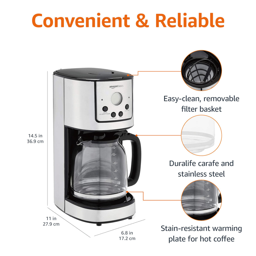 12 Cup Stainless Steel Programmable Coffeemaker E976