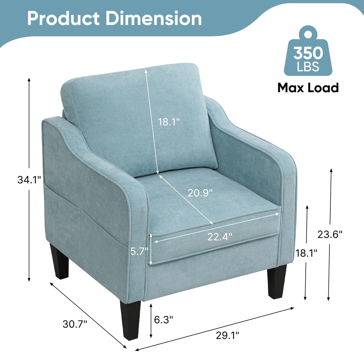 Teal Green Upholstered Accent Chairs Set of 2 J7073