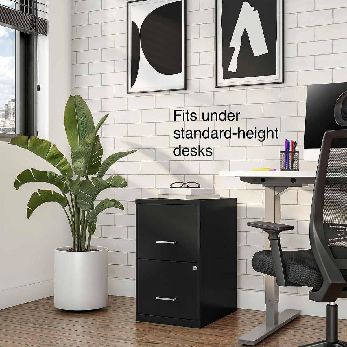 Black 2-Drawer Letter Size File Cabinet E95981