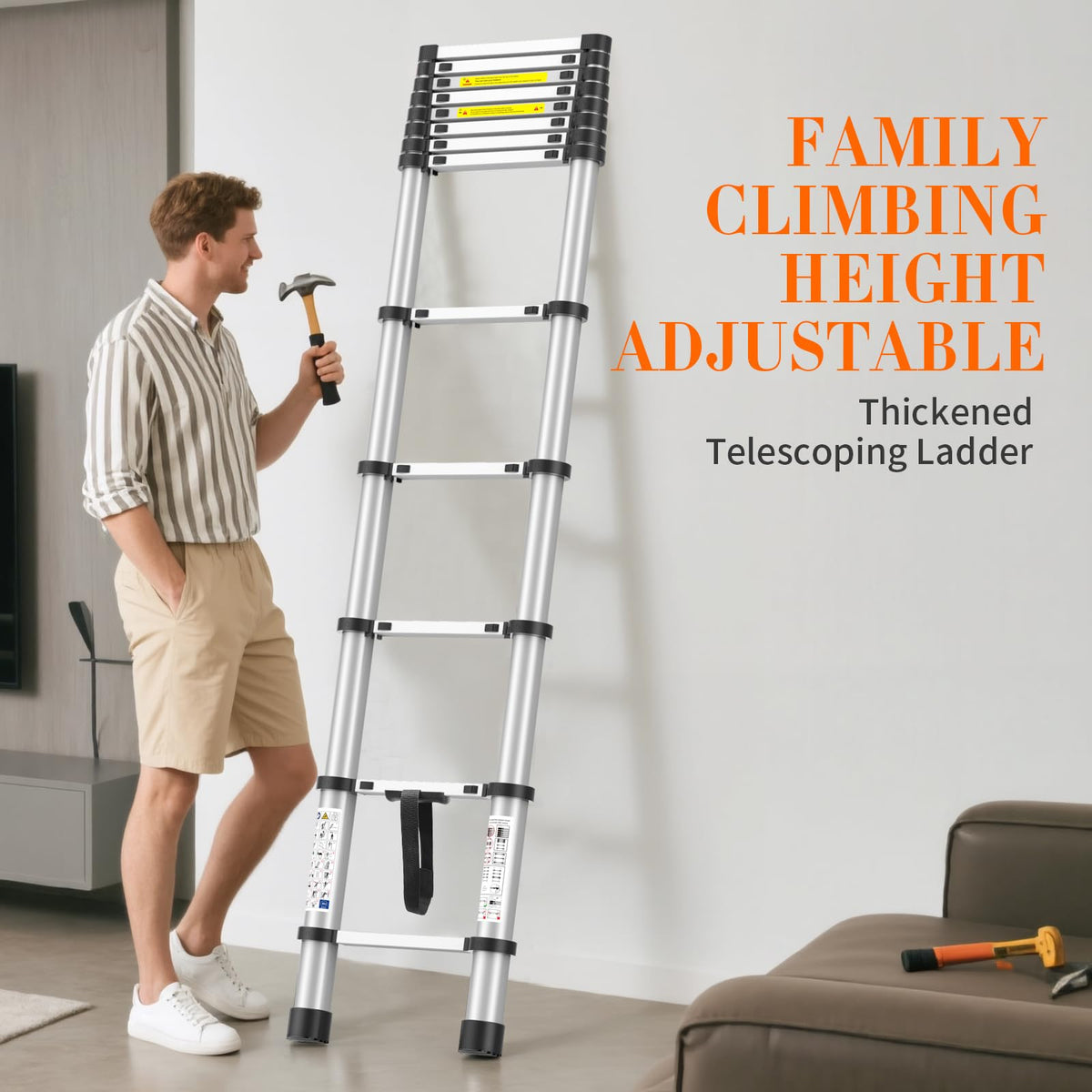 10.5FT Aluminum Telescoping Ladder T49297