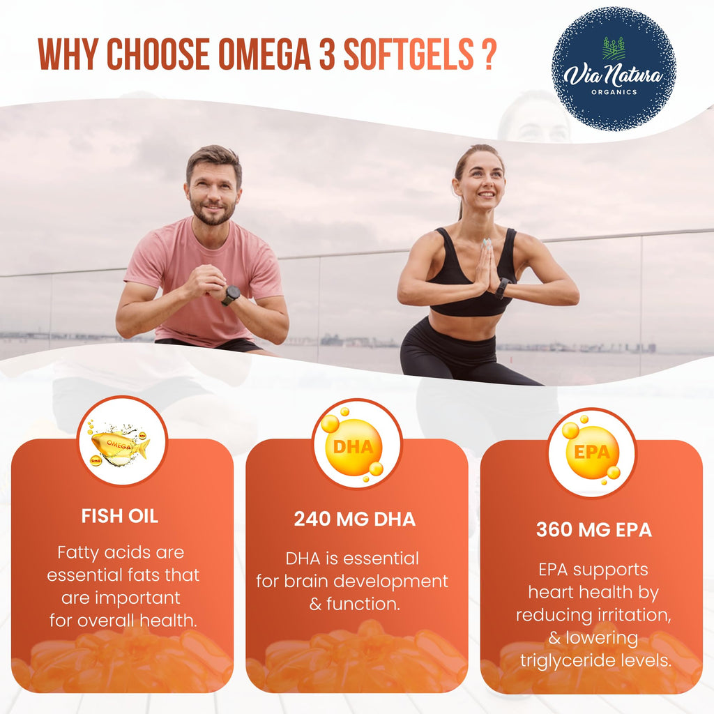 Omega 3 Fish Oil 1000mg EPA & DHA 60 Softgels G253463