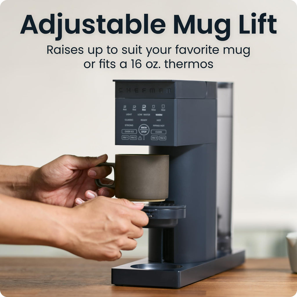 Single Serve Coffee Maker with Brew Strength Settings, 45 oz Removable Water Reservoir P25550