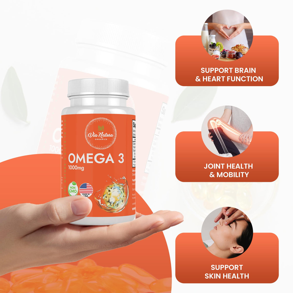 Omega 3 Fish Oil 1000mg EPA & DHA 60 Softgels G253463