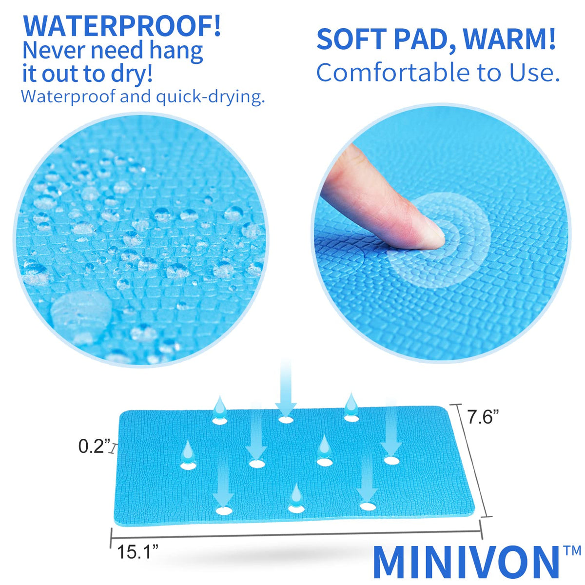 3 PCS Anti-Skid Shower Chair Mats with Adhesive Backing Z520983