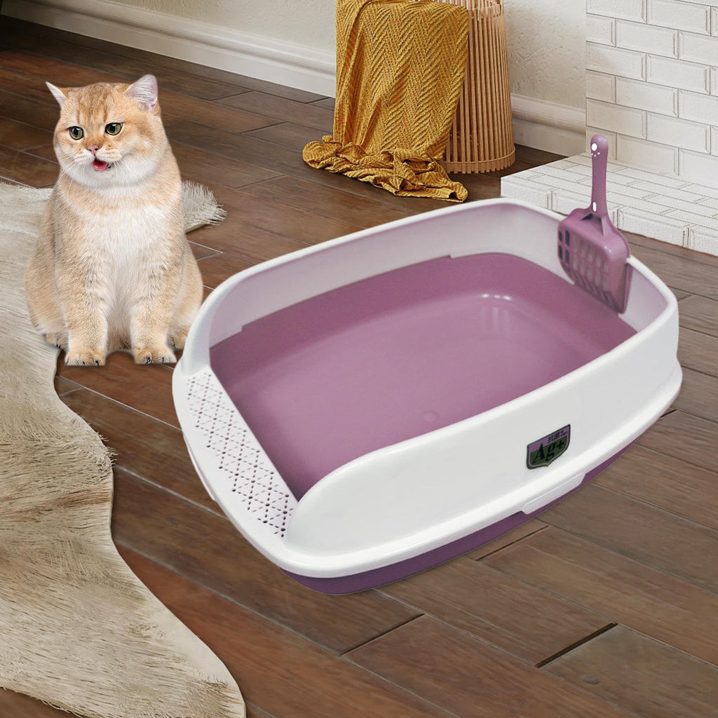 Pink Semi Enclosed Cat Litter Box N341