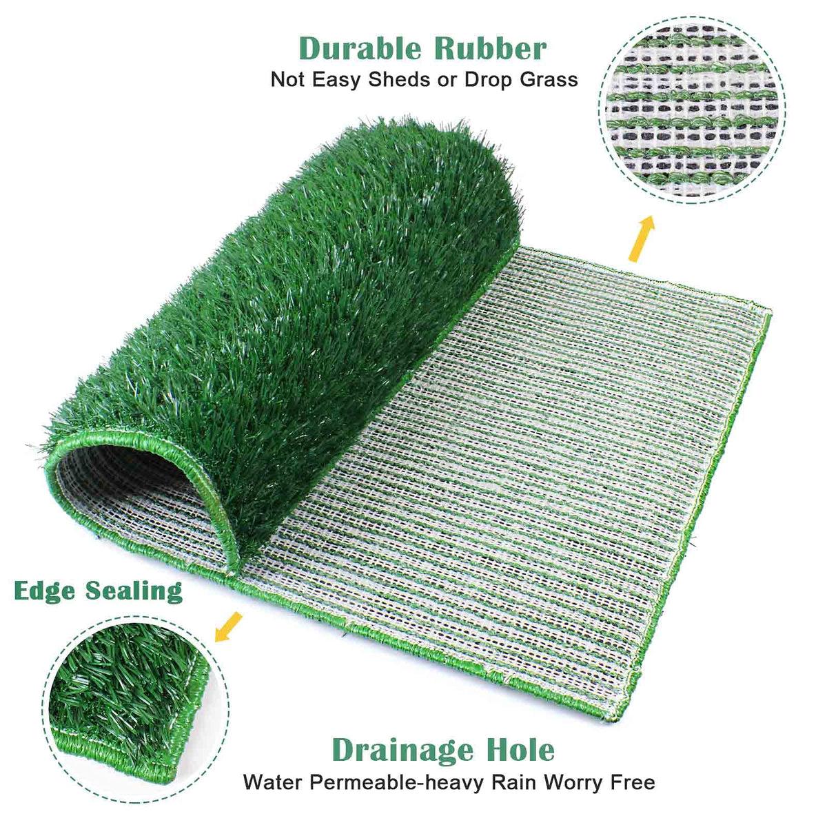 Large Dog Grass Pad with Tray and 2 Artificial Pee Grasses G2143