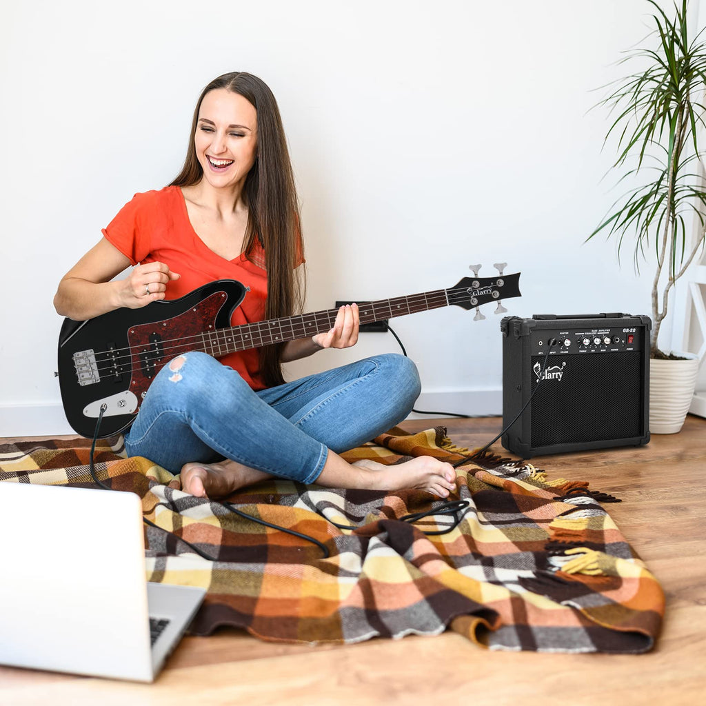4 String Electric Bass Guitar Beginner Kit with Amp D806