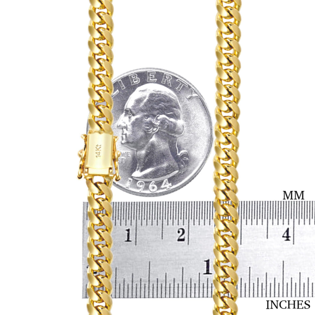 14k Yellow Gold Cuban Link Chain Necklace B431516