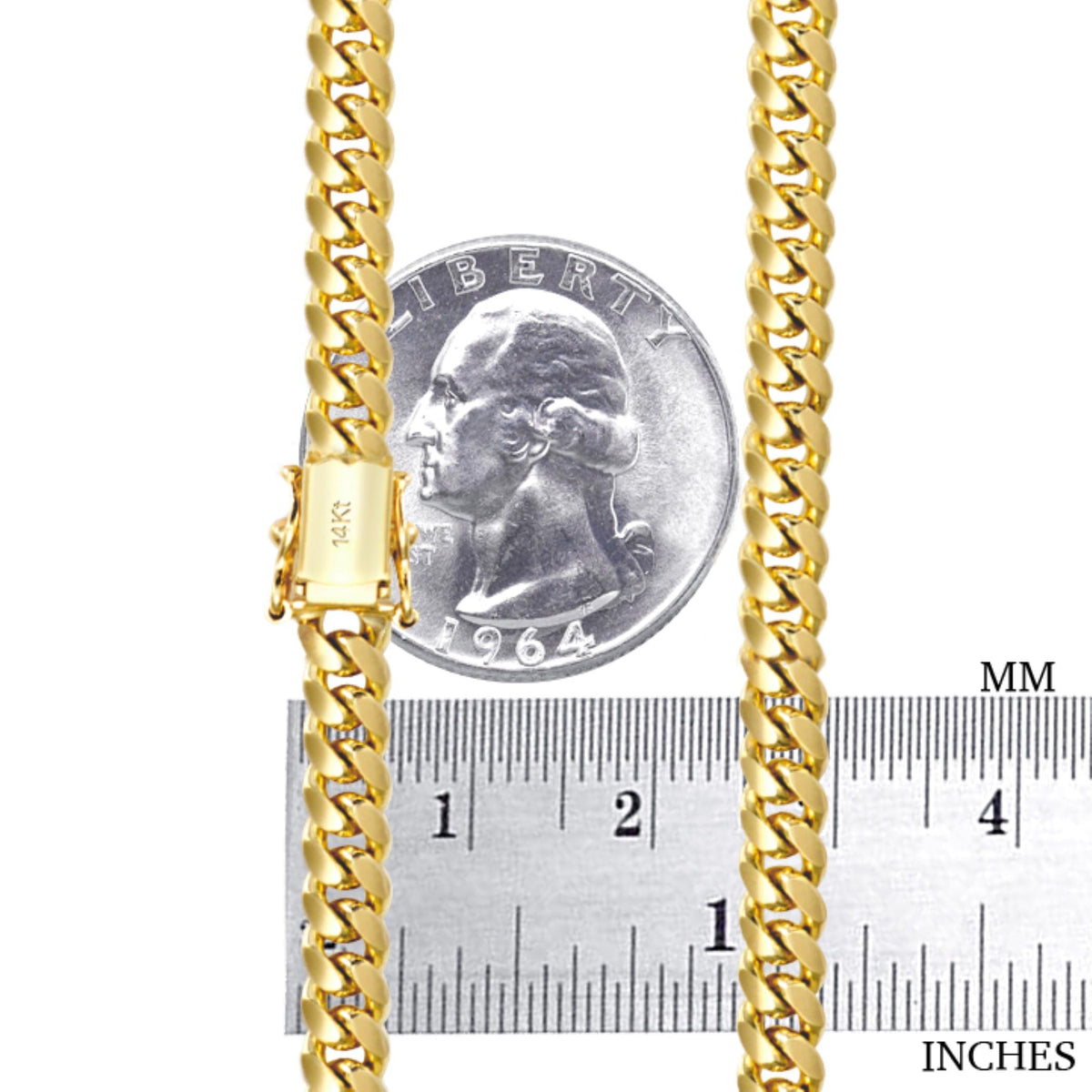 14k Yellow Gold Cuban Link Chain Necklace B431516