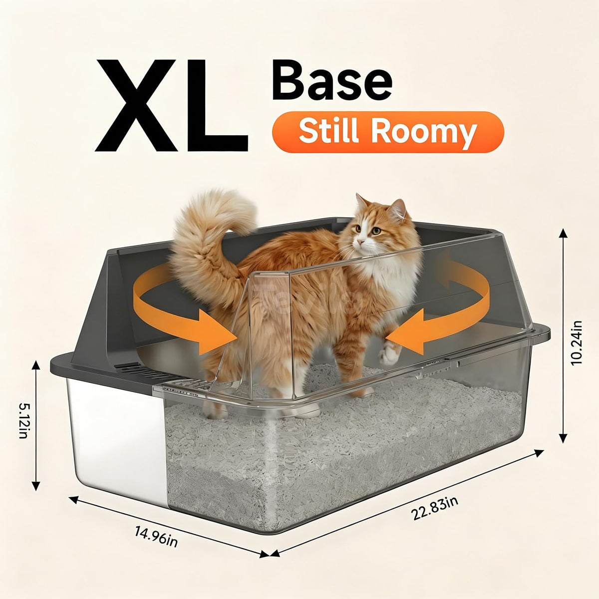Stainless Steel Litter Box with Scoop A5599
