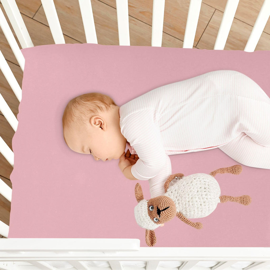 Pink Fitted Crib Sheet Microfiber I25580