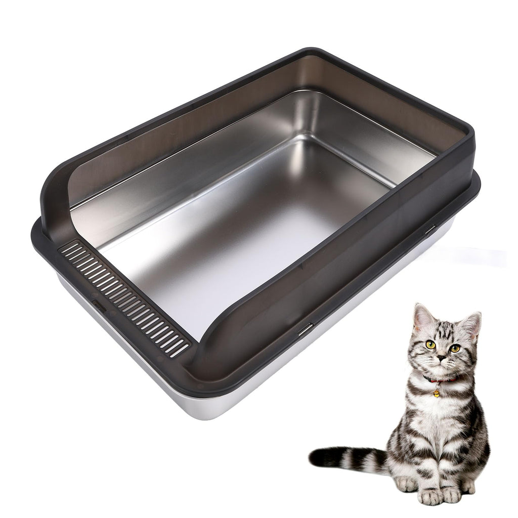 Stainless Steel High Sided Cat Litter Box with Lid S340868