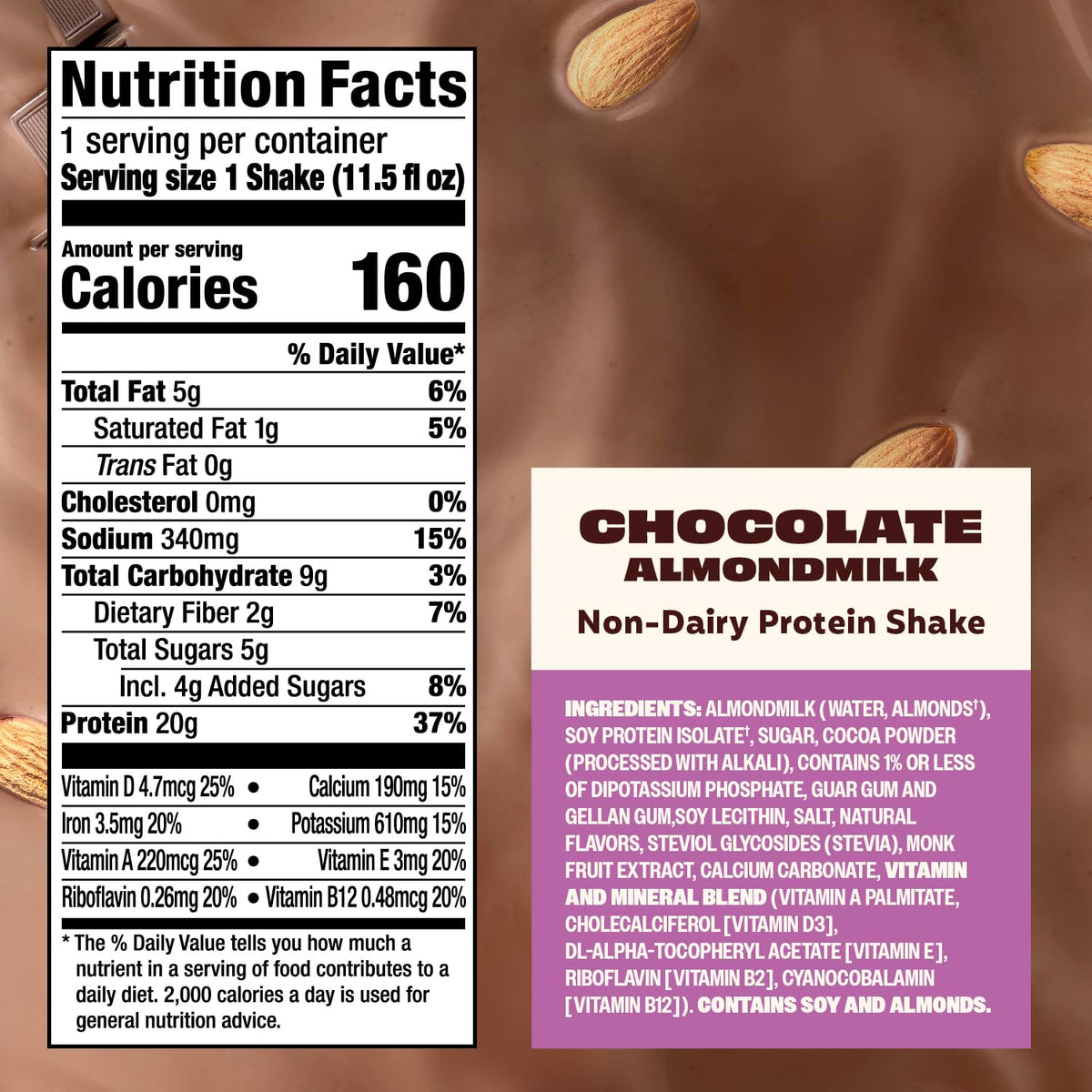 Chocolate Almondmilk Protein Shake 12 Pack V663
