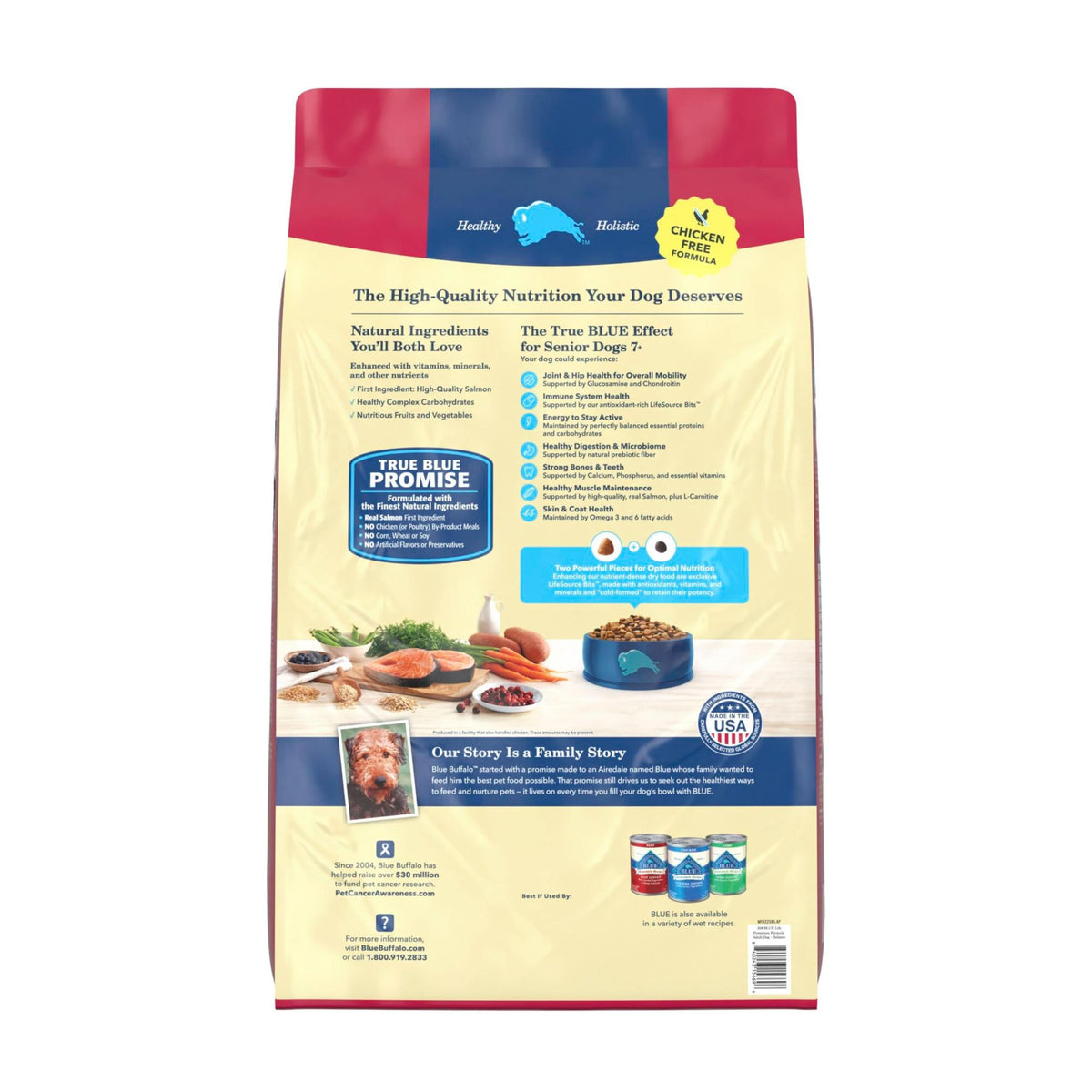 Salmon Senior Dry Dog Food, 30 lb G67575