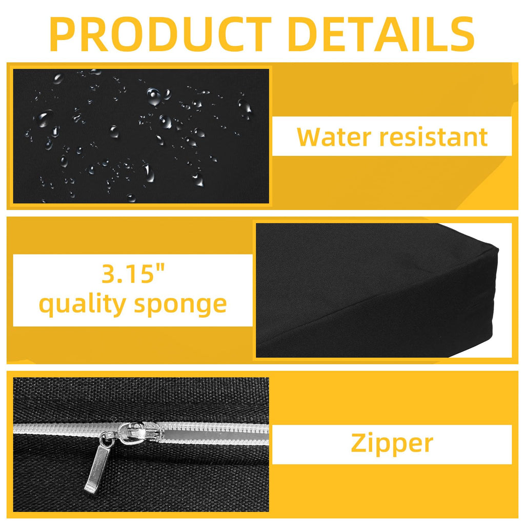 2 Pcs 3.15" Thick Bleacher Seat Cushions with Handle S5366
