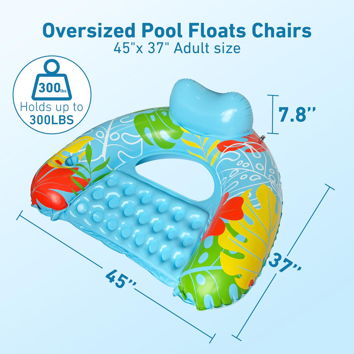 3 Pack Inflatable Pool Float Chairs with Cup Holder I815385
