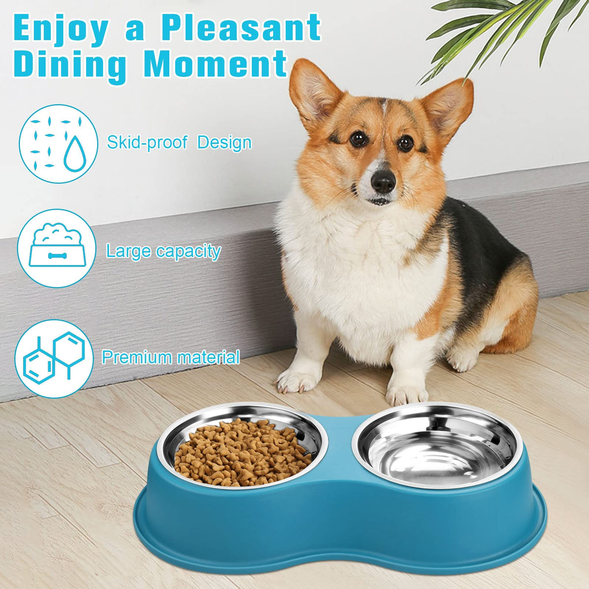 Stainless Steel Non-Slip Dog Bowls I380