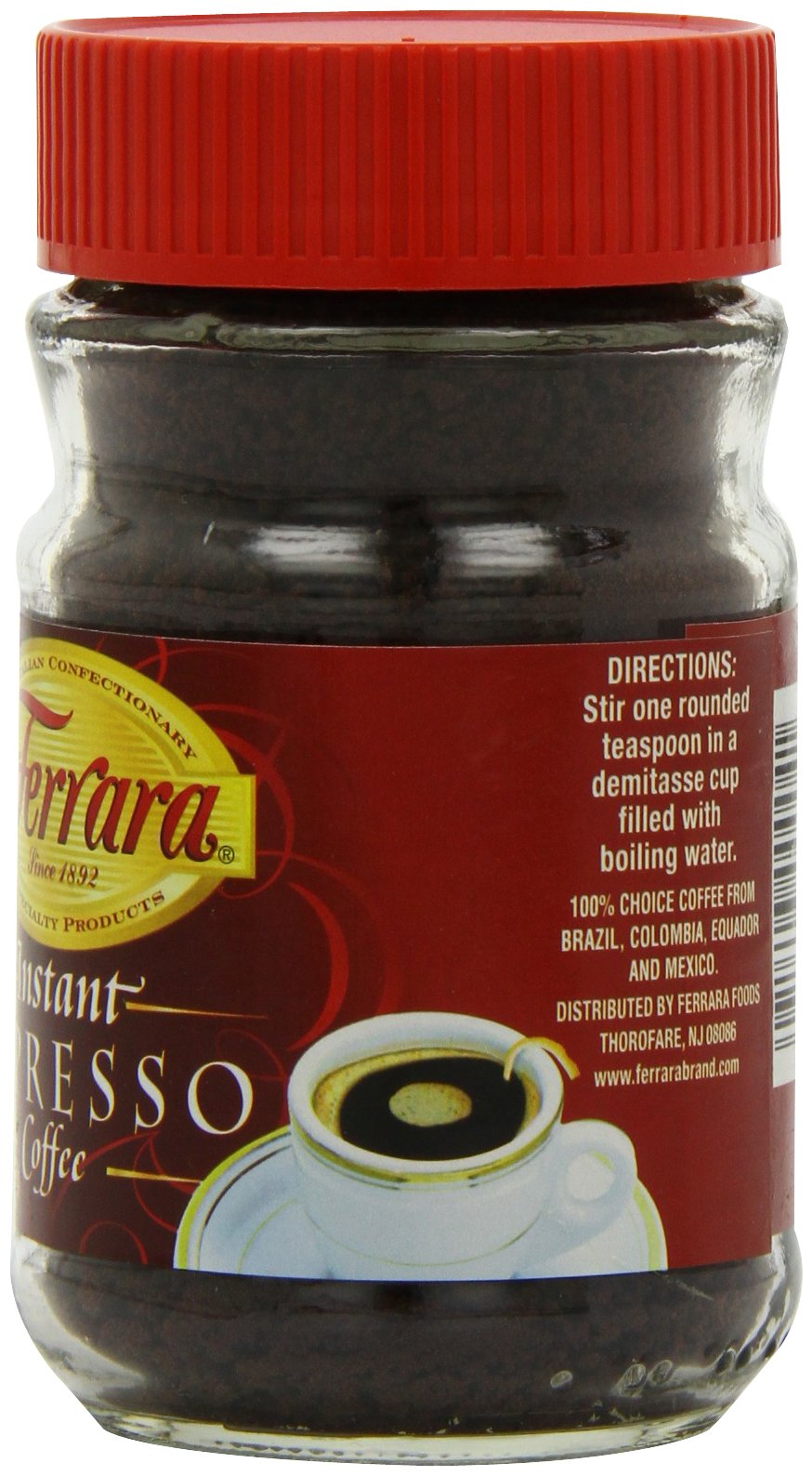 Instant Espresso Coffee 2 oz Glass Jars Pack of 6 J5149