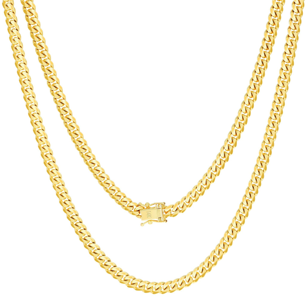 14k Yellow Gold Cuban Link Chain Necklace B431516