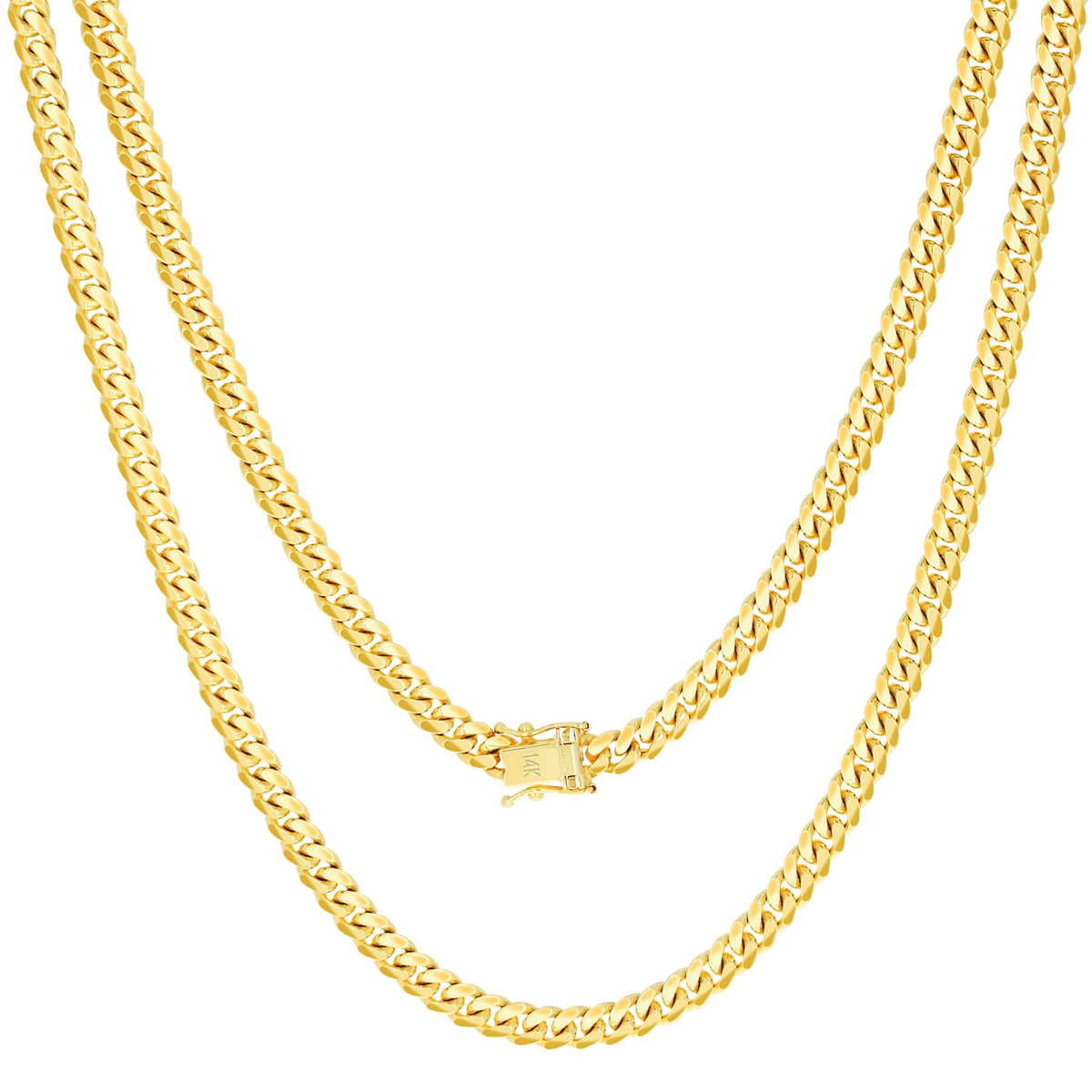 14k Yellow Gold Cuban Link Chain Necklace B431516