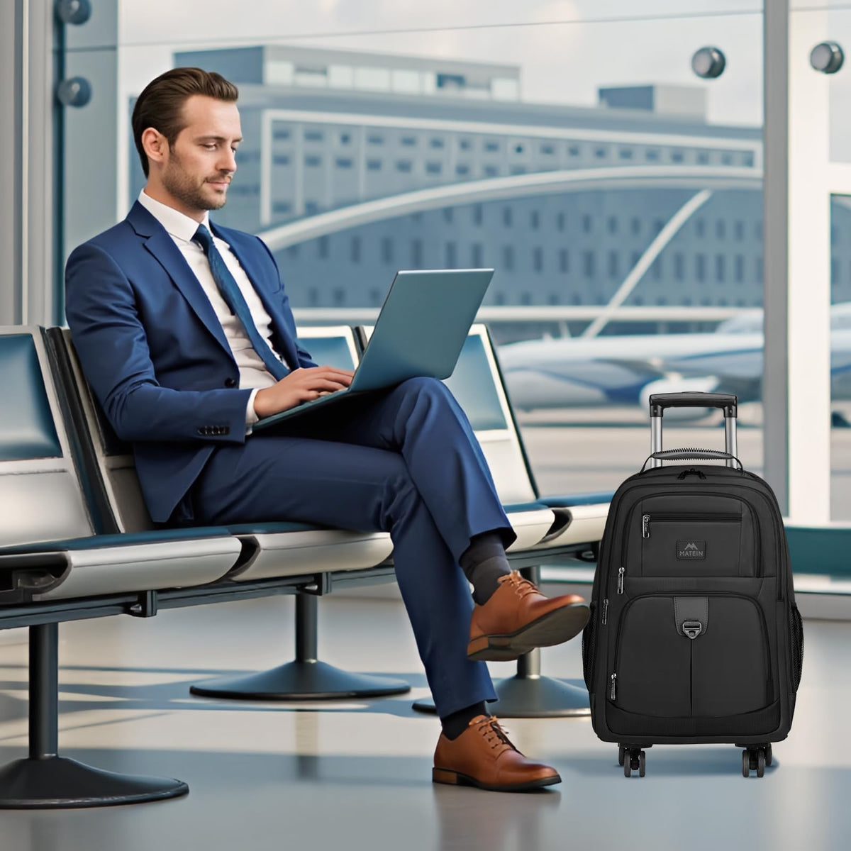 Rolling Backpack with 4 Wheels U766