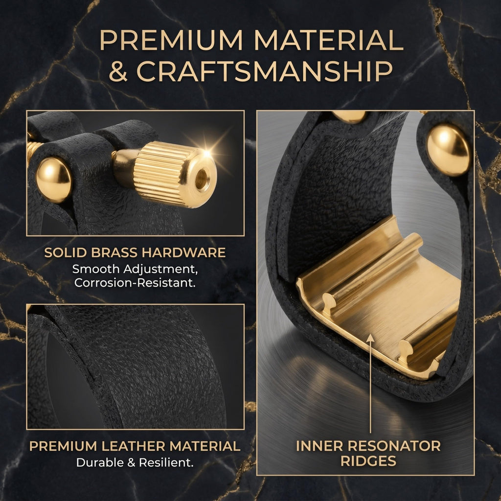 Adjustable Single-Screw Leather Alto Saxophone Ligature X5640
