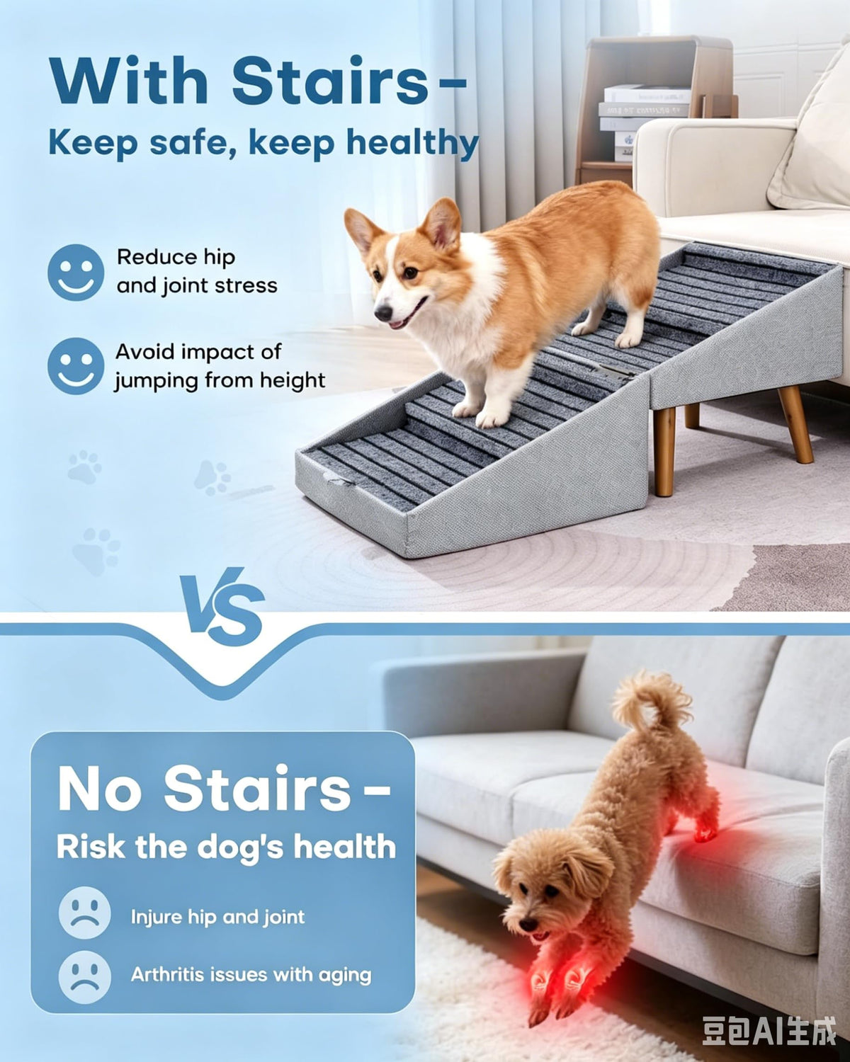 Foldable Anti Slip Pet Stairs S486418