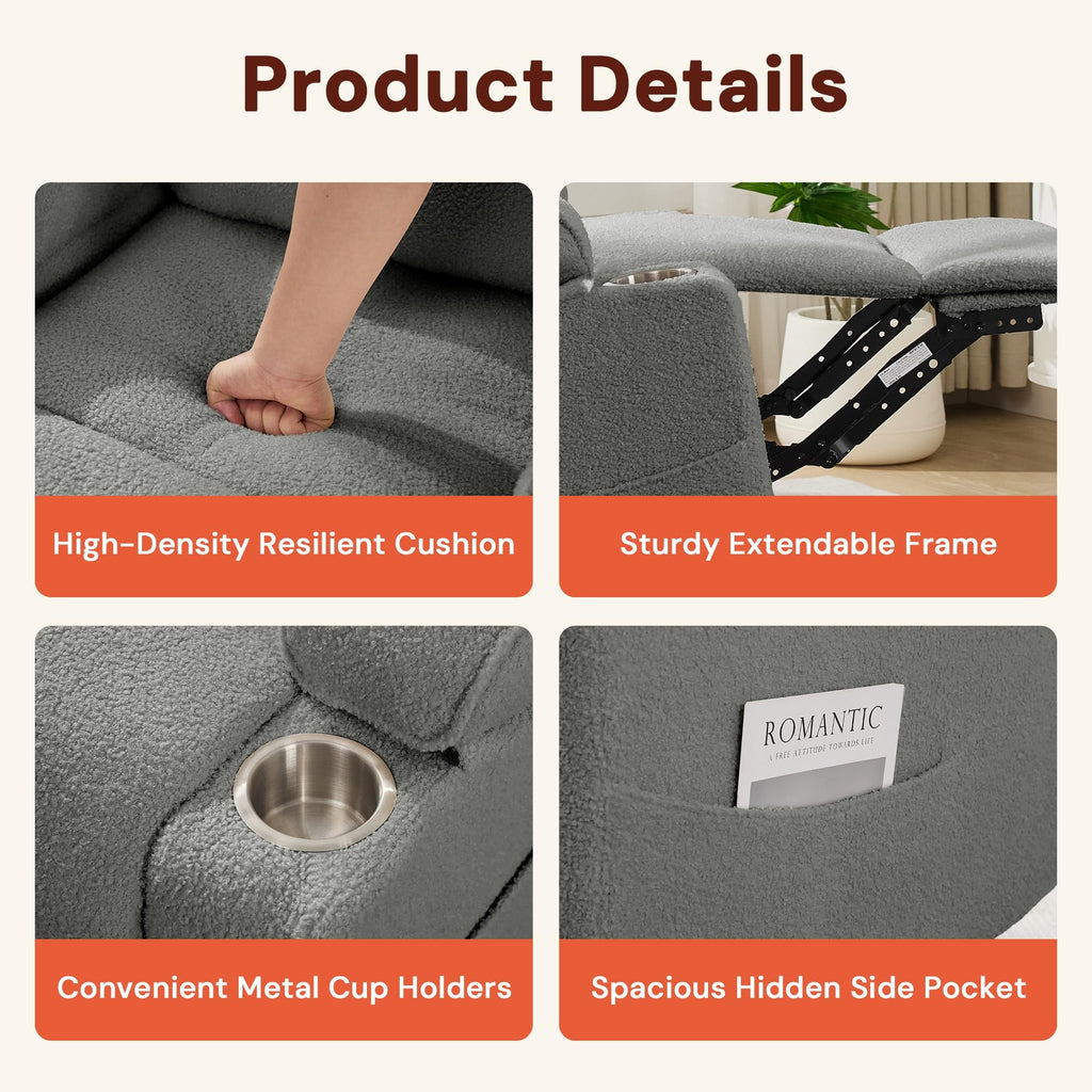 360° Swivel Rocker Recliner Chair with Cup Holders L413608